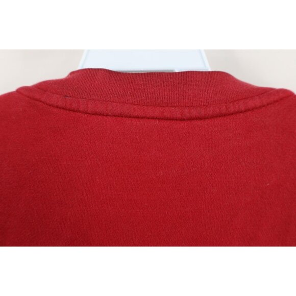 Vtg Nike Mens L Distressed Spell Out Travis Scott Mini Swoosh Sweatshirt Red - Picture 14 of 16